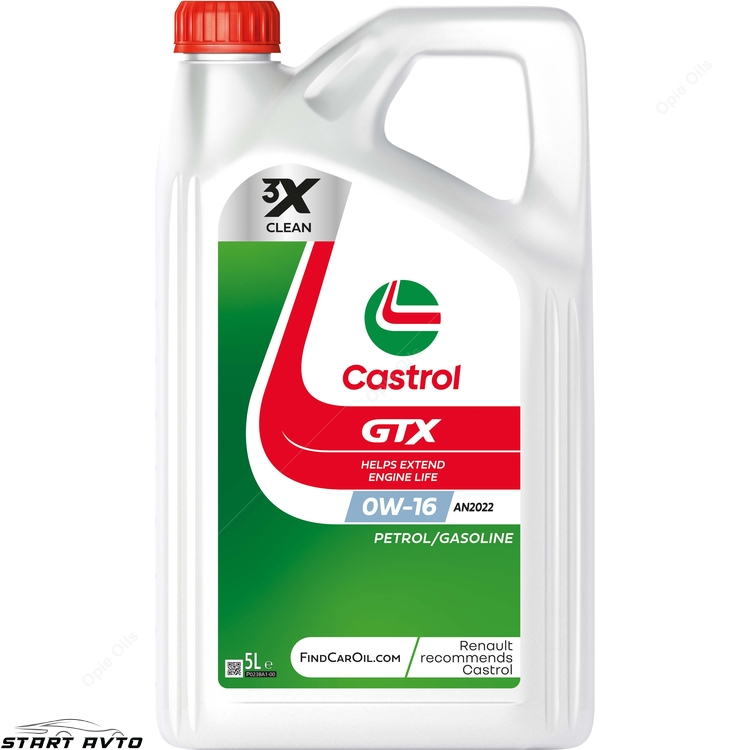 МАСЛО CASTROL GTX 0W-16 AN2022 - 5 ЛИТРА